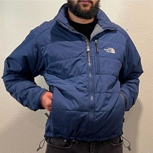 Mens blue The North face puffer coat medium